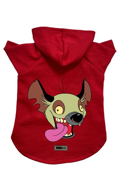 Monopetz Red Hooded Fleece Sweatshirt - Dog and Cat Print XL Size Clothes