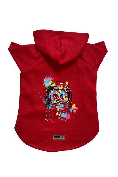 Monopetz Red City 26 - XS Size Hooded Fleece Sweatshirt Dog and Cat Outfit Dress