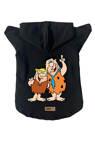 Monopetz سويت شيرت من الصوف بغطاء للرأس ملابس للكلاب والقطط - أسود بارني وفري...