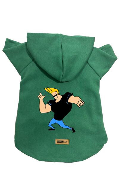 Monopetz Green Johny Bravo مقاس M - سويت شيرت صوف بغطاء للرأس، ملابس وفستان ب...