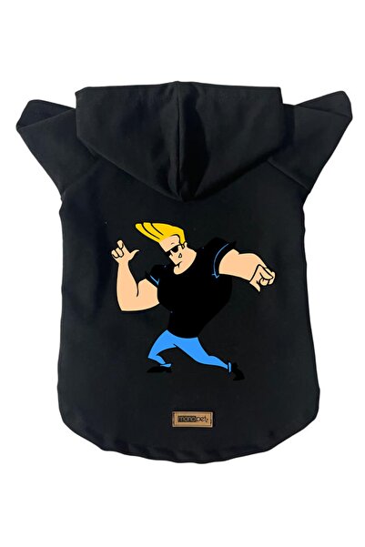 Monopetz سويت شيرت من الصوف بغطاء للرأس ملابس للكلاب والقطط - أسود جوني برافو...