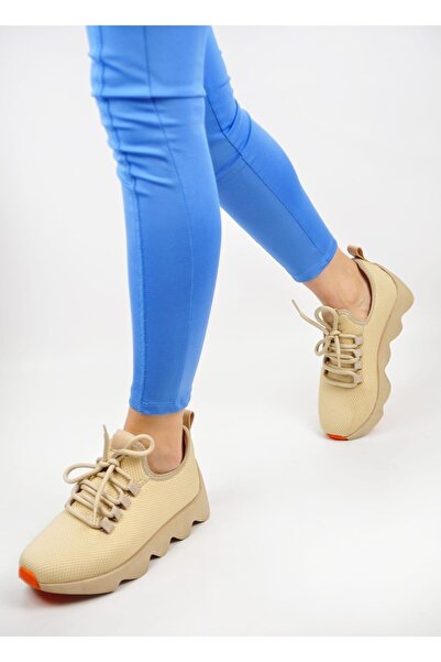 Allyup Ležerne ženske tenisice Sportske cipele Vezane pletenice Nazubljeni de...