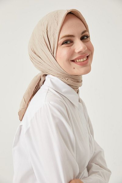 FRESCO SCARFS Γυναικείο μαντήλι Hijab Bamboo Kraş*μπεζ