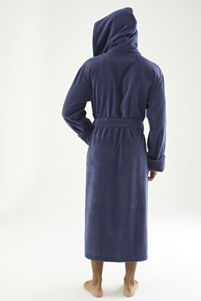 Nuşa Long Hooded Triga Bamboo Cotton Bathrobe