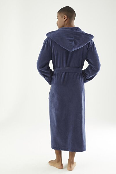 Nuşa Long Hooded Triga Bamboo Cotton Bathrobe