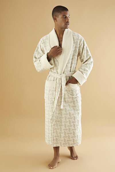 Nuşa Ανδρικό μπουρνούζι Jacquard Organic 100% Cotton