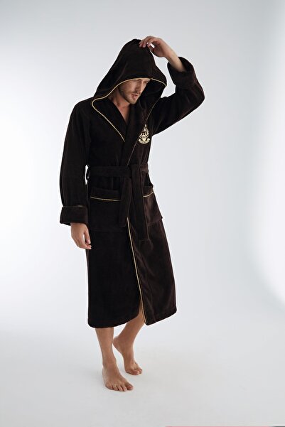 Nuşa Ανδρικό μπουρνούζι από βαμβακερό μπαμπού Triga Κέντημα Tıgers