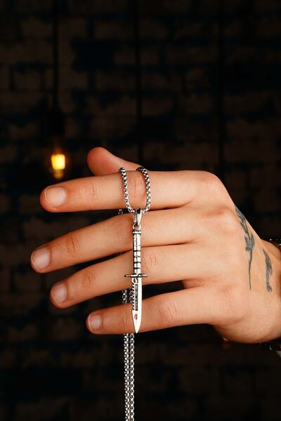 The Collection Erkek Antik Rambo Bıçak Kolye