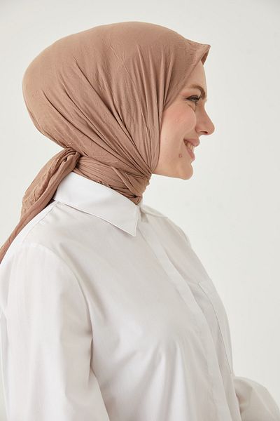 FRESCO SCARFS Γυναικείο μαντήλι Hijab Bamboo Kraş*καφέ
