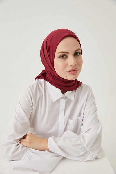 FRESCO SCARFS Γυναικείο μαντήλι Hijab Bamboo Kraş*μπορντό