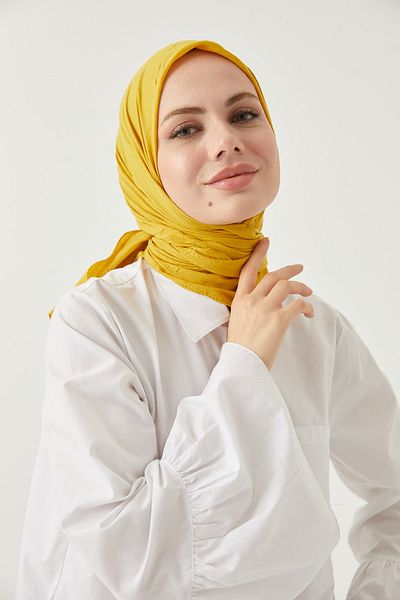 FRESCO SCARFS Γυναικείο μαντήλι Hijab Bamboo Kraş*κίτρινο