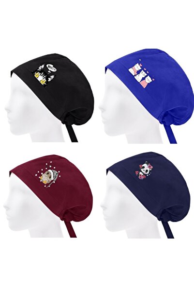 bonecim 4'lü Tesettür Bone Karışık Geniş Kalıp Doktor Hemşire Aşçı Diş Doktor...