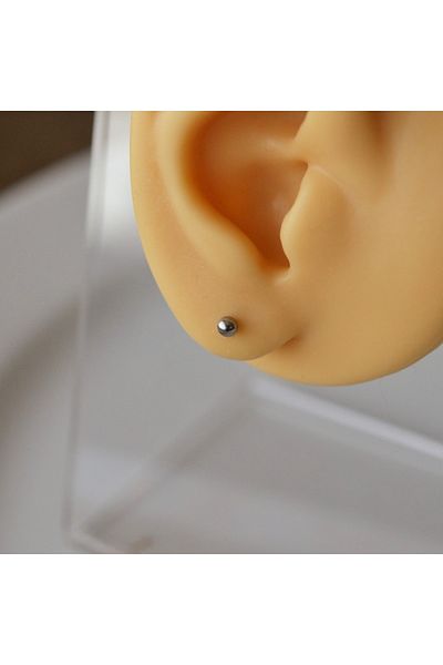 Heppii Surgical Steel 3 Mm Single Ball Earrings Silver Color