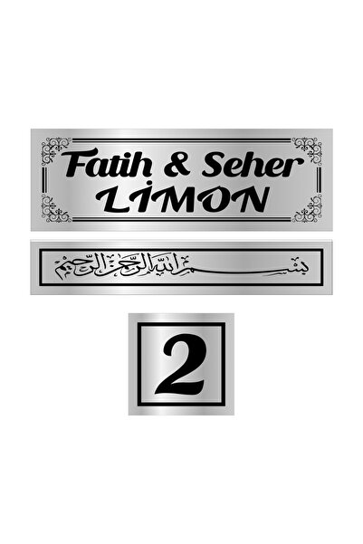 Lim10 Online 3'lü Set Kapı Isimliği, Kapı Numarası, Posta Kutusu Isimliği Kp1