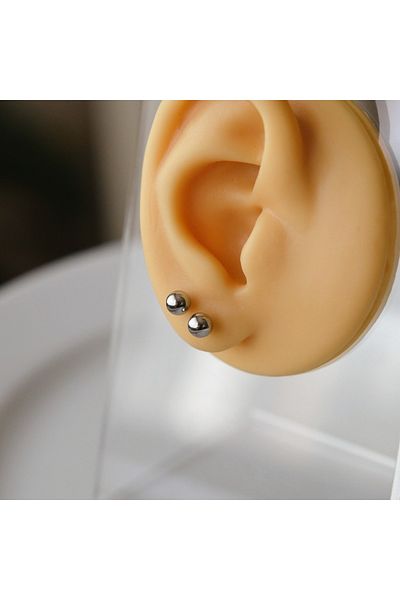 Heppii Surgical Steel 4 Mm Ball Earrings Silver Color