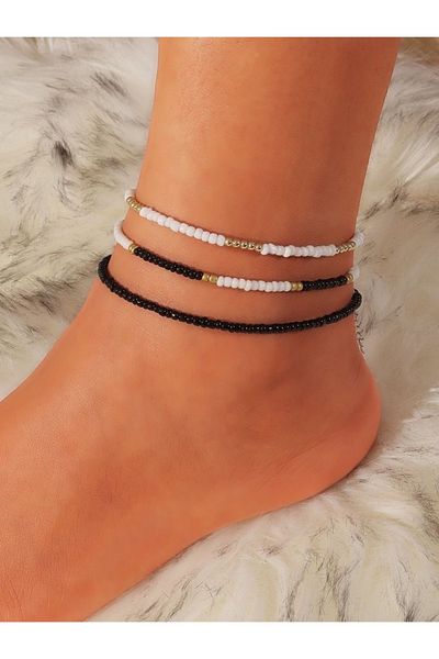 Nurşah Özcan Store Triple Bead Set Anklet