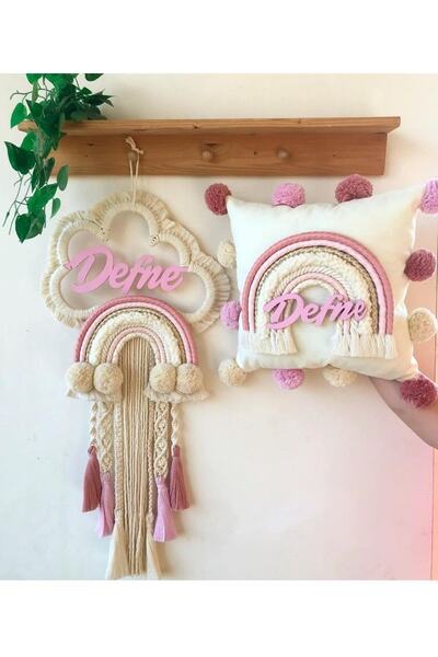 Cleopatra Dekorasyon Makrome Kapı Süsü Ve Takı Yatığı 2li Set