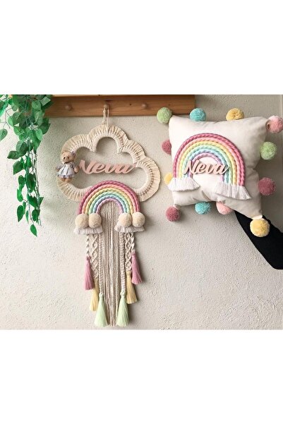 Cleopatra Dekorasyon Makrome Kapı Süsü Ve Takı Yatığı 2li Set