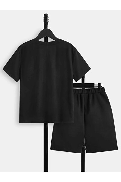 LePold Black Vigour Teddy Bear Printed Girls/Boys Shorts Set