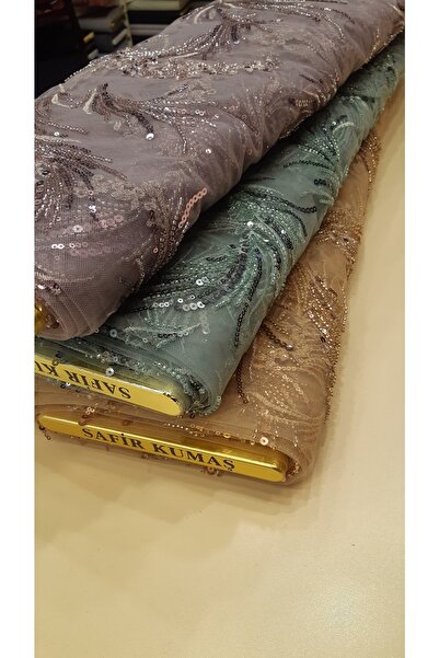 Safir Kumaş Işlemeli Dantel 3 Metre ( Alt Sateni 3 M Dahil)