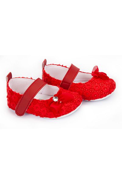 Baby Pattini Newborn Baby Girl Ballerinas, Ilkadım Home Shoes, Anti-Sweat Cotton Lined Ballerinas