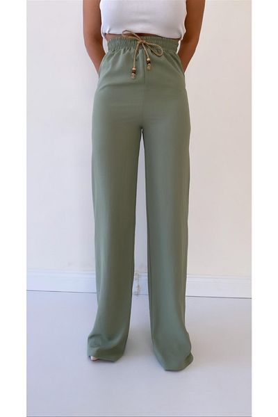 SEDA FİDAN Ayrobin Linen Comfortable Trousers Mint
