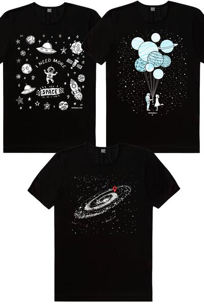 ROCKANDROLL Gde sam ja, astronaut u svemiru, balon planete, muška majica, 3 k...