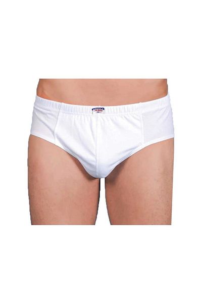 Paşa Yıldız Pack of 12 Men's Combed Cotton Slip Panties White Narrow Fit