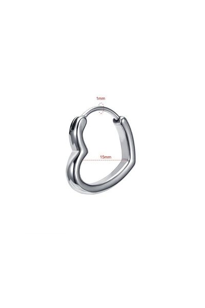 Viking Heart Design Thin Design Snap-On 316l Steel Unisex Earrings