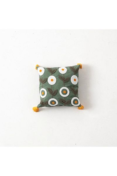 SWITA Single Premium Punch Embroidered Throw Pillow Cover