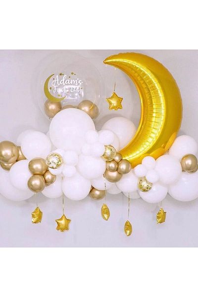 Mini Parti Mini Party Store White Balloon Moon Set