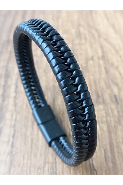 REGGENTE ملفوفة سوار من الجلد الأسود