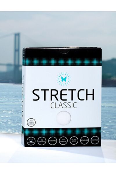 STRETCH King Size Double Classic Bed Sheet - Cream 200x200 Cm