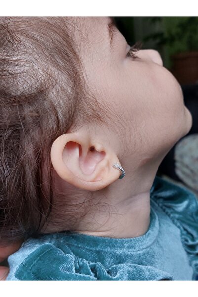 Zanaatsilver 925 Ayar Gümüş 10 Mm Halka Küpe 1-3 Yaş Arası Bebek/çocuk Küpesi