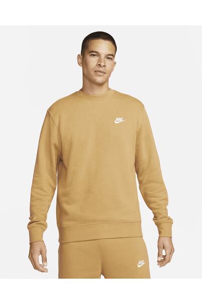 Nike Sportswear Club Fleece Erkek Sarı Günlük Stil Uzun Kollu Tişört Bv2662-722