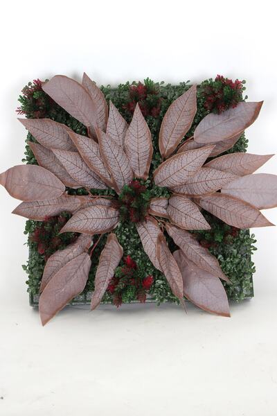 Yapay Çiçek Deposu Yapay Dikey Bitki Hazır Duvar Paneli 55 Cm X 55 Cm Model 12