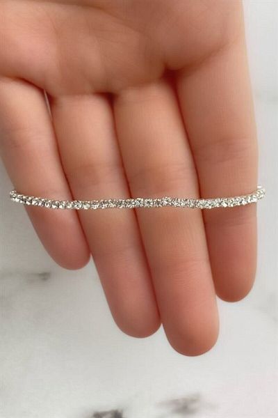 Zupimo Women's White Zircon Stone Flexible Waterway Bracelet
