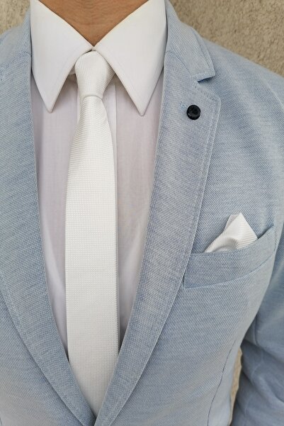 Kravatistan White Tie Handkerchief Set 5.5 cm Krv-4K014929