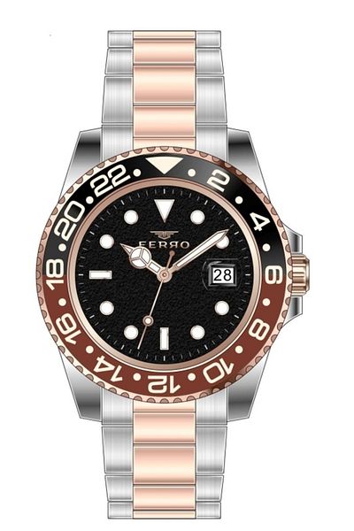 FERRO Rose And Silver Steel Cord Men's Wristwatch F11253a-e3