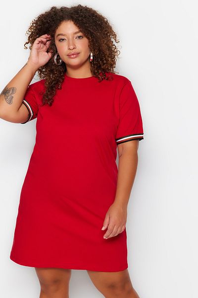 Trendyol Curve Plus Size Dress - Red - Basic