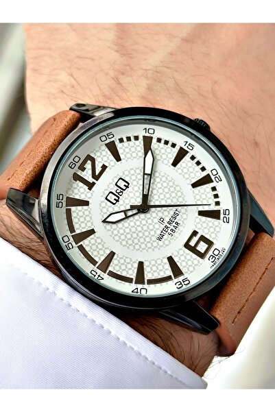 Q&Q Q891j335yy Deri Kordonlu Erkek Kol Saati