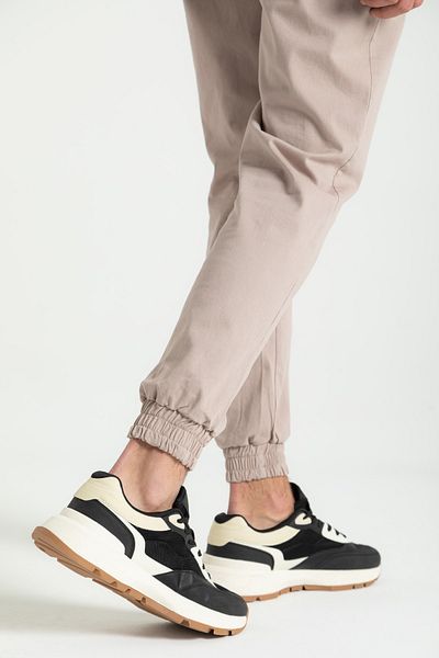 RUBYSTARS Beige Elastic Back Pocket Additional Line Detail Jogger Trousers