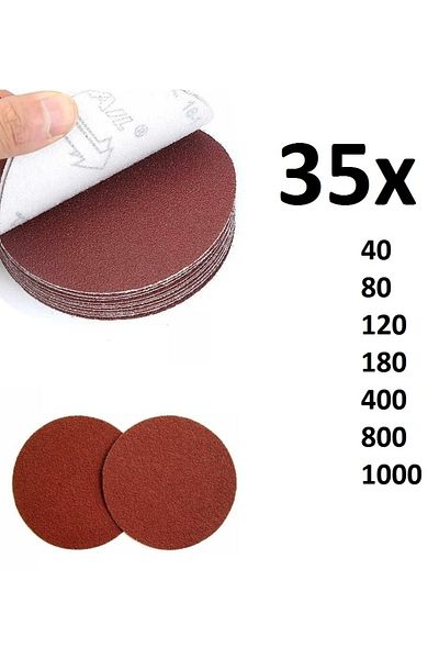 Depolife 115mm Velcro Sandpaper Set 35 Pieces 40 - 1000 Grit Mixed Sandpaper Set Polishing Rust Abrasion