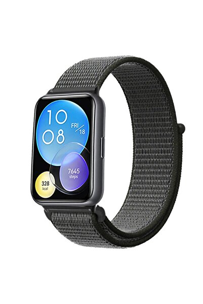 Nezih Case Huawei Watch Fit 2 Uyumlu A+ Kalite Hasır Örgü Cırtlı Pratik Kordon