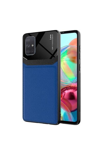 ZM STORE Samsung Galaxy A71 Kılıf Parlak Yüzey Deri Görünümlü Kapak