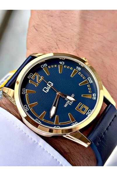 Q&Q Q891j335yy Deri Kordonlu Erkek Kol Saati