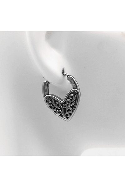 Viking Vintage Heart Boutique Design Snap Ring Biker 316l Steel Men's Earrings