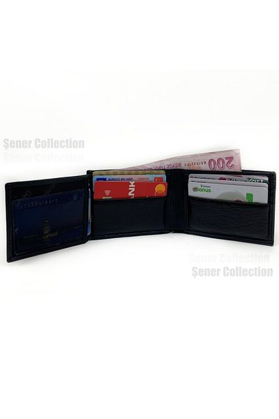 Şener collection Premium Quality Genuine Leather Wallet - 9 Card Capacity - Double Money Compartments