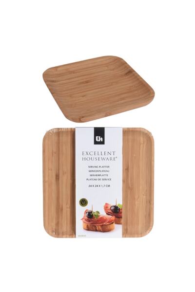 Excellent Houseware لوح تقديم مربع من هاوس وير - 17x17 سم