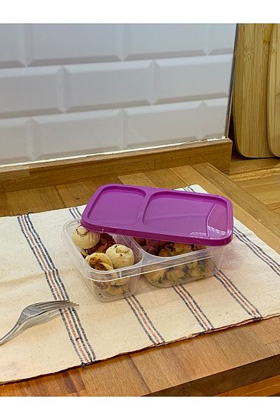ECO KİTCHEN 800ml2 Compartment Storage Container, Practical, Portable, 100% Domestic Production
